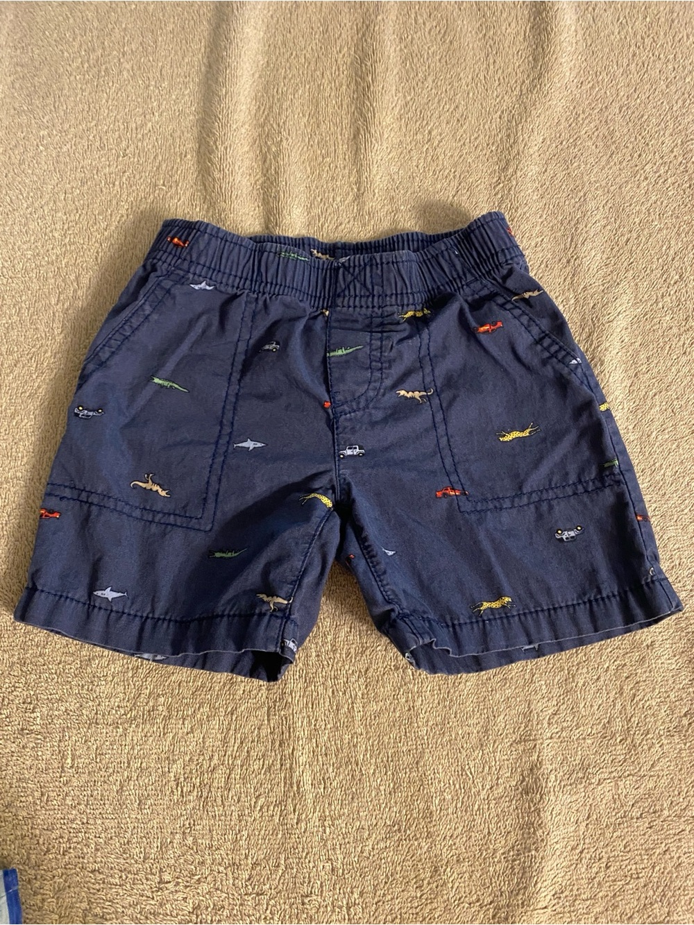 Carter's Navy Shorts with Colorful Sea Embroidery